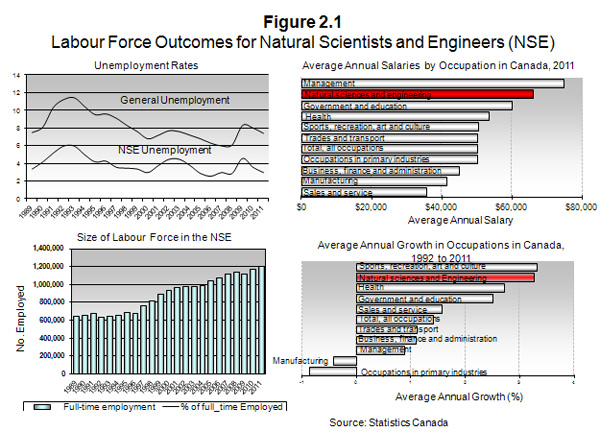 Labour Force Outcomes for Natural Scientists and Engineers (NSE)
